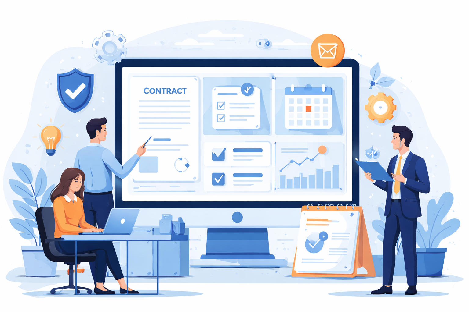 Sistema de gestão de contratos em plataforma digital corporativa