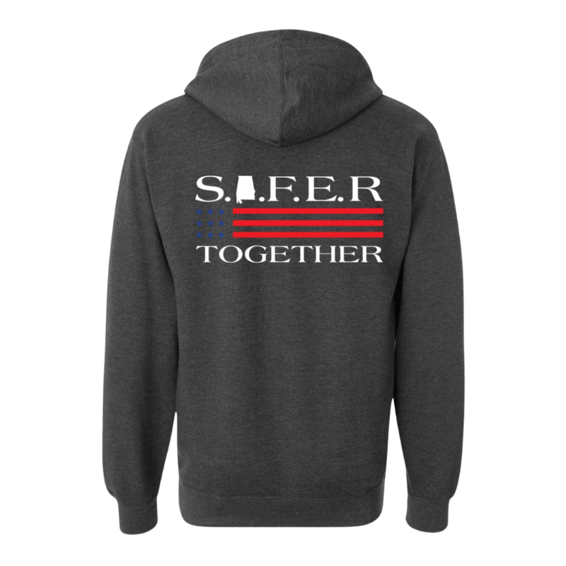 A hoodie that says s.i.f.e.r together on the back