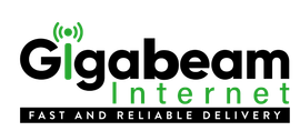 A logo for gigabeam internet fast and reliable delivery