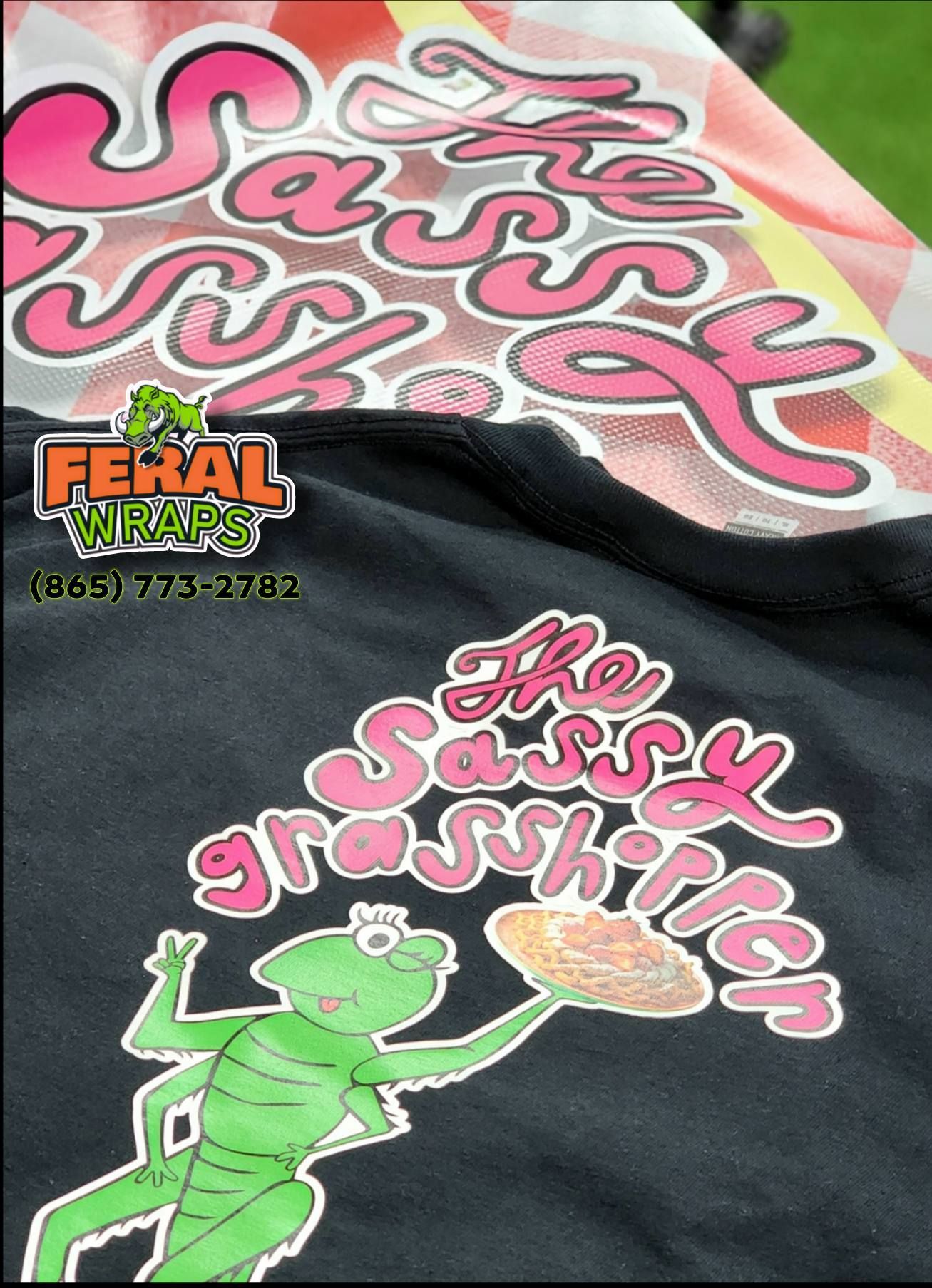 A black shirt with a frog on it that says the sassy grasshoppers