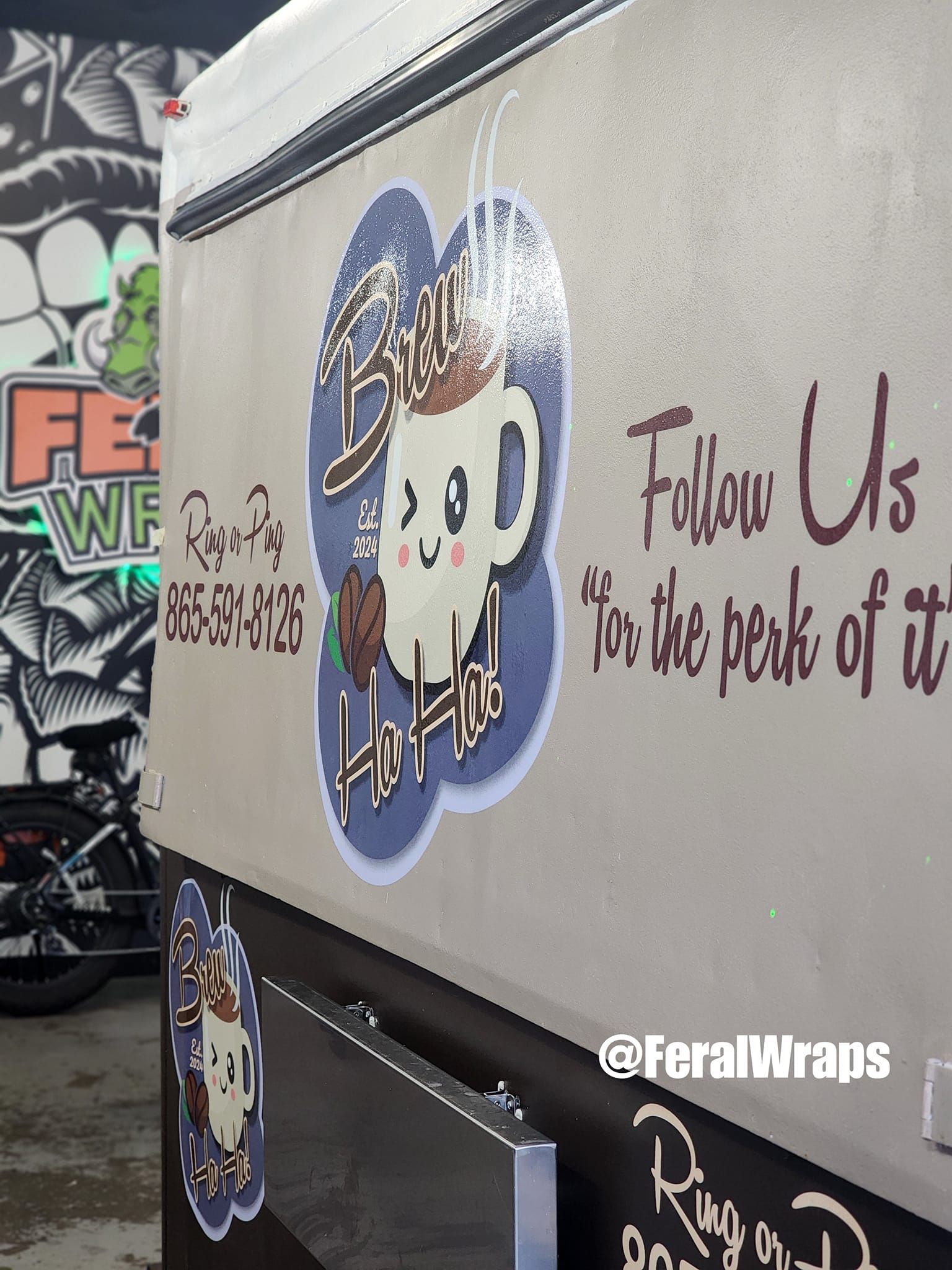 A sign that says follow us for the peak of it