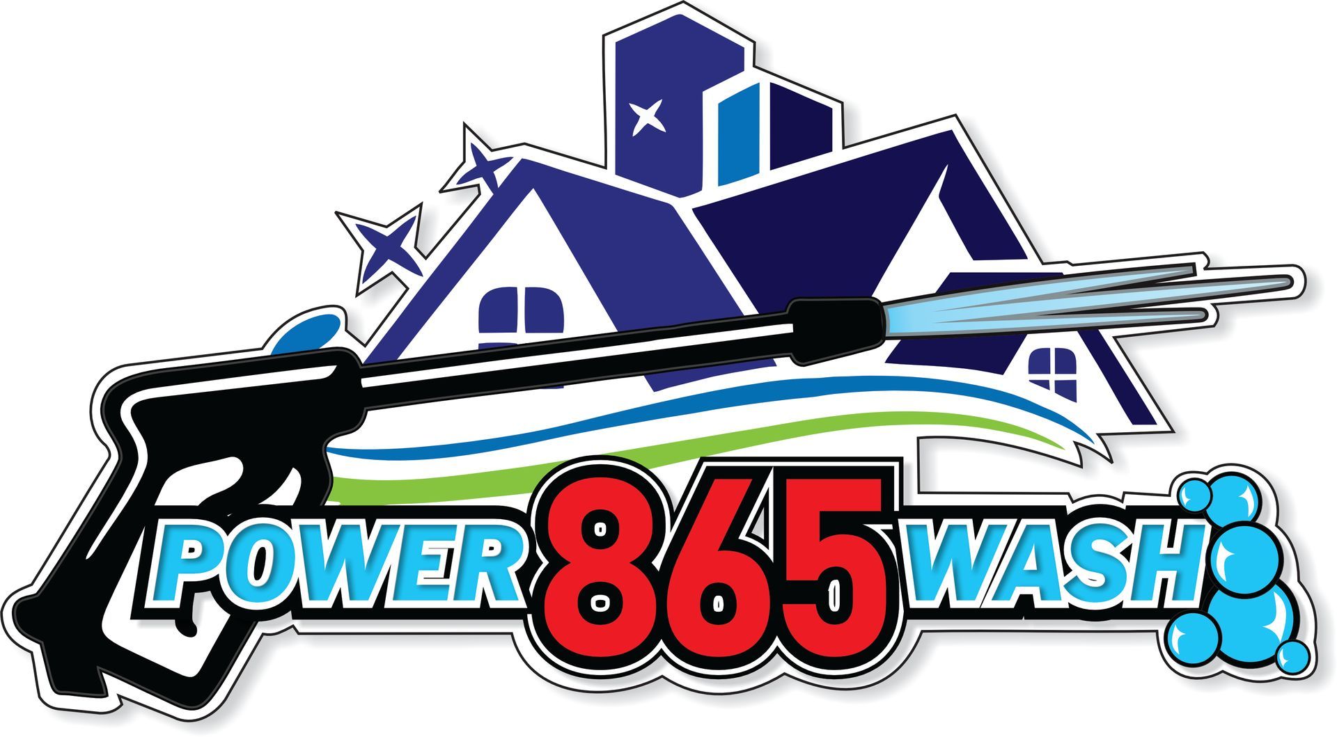 A logo for a company called power 865 wash
