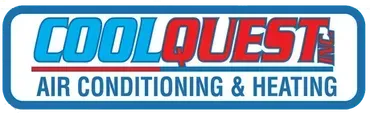 Logo for Coolquest Air Conditioning & Heating in blue and red.