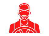 A man with a beard and a hat is driving a car.