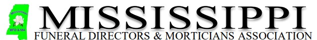 Logo of the Mississippi Funeral Directors & Morticians Association with the state outline in green.