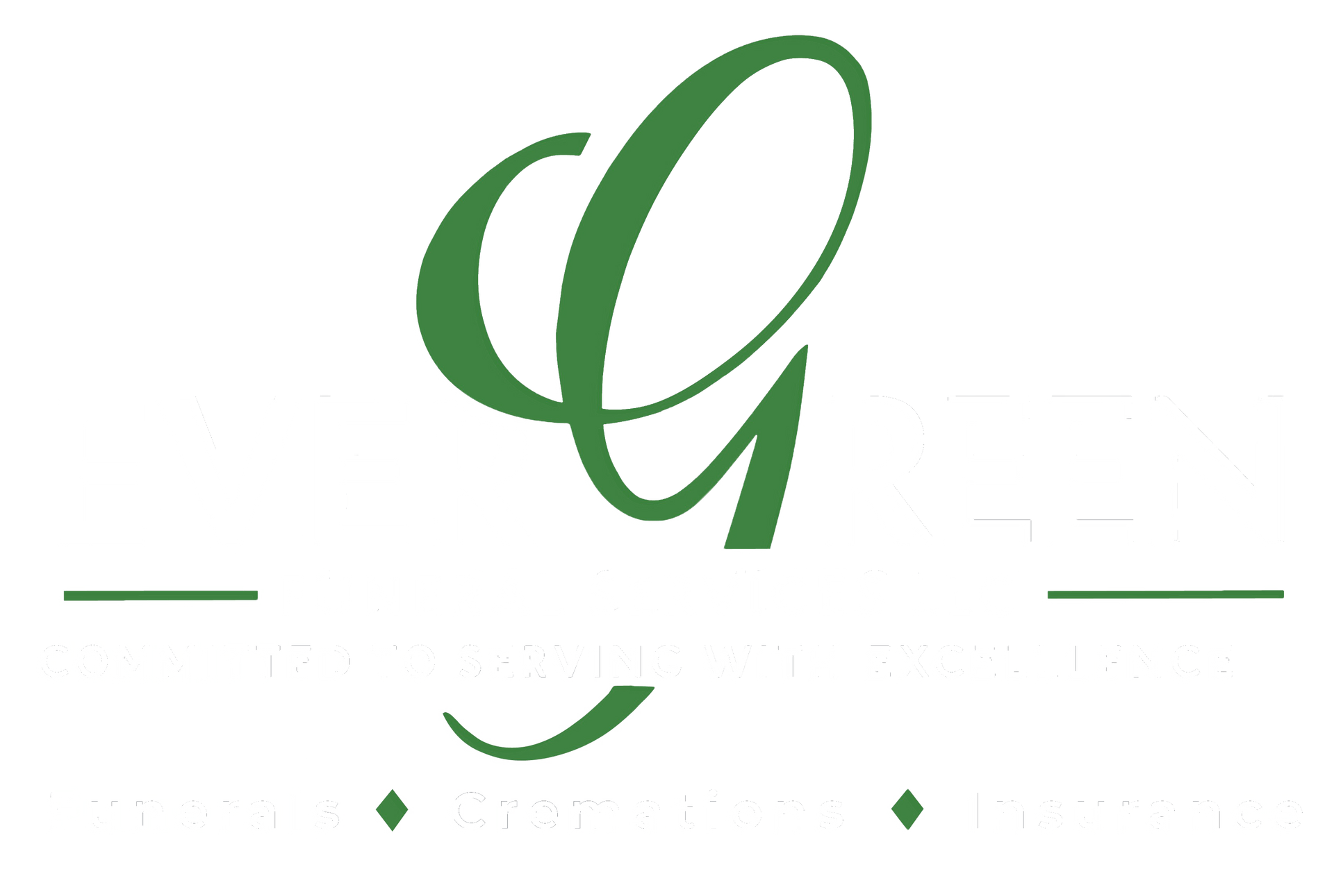 Green cursive "G" logo with text "Green Acres" below.