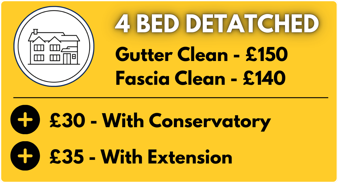 4 bed detached gutter cleaning price