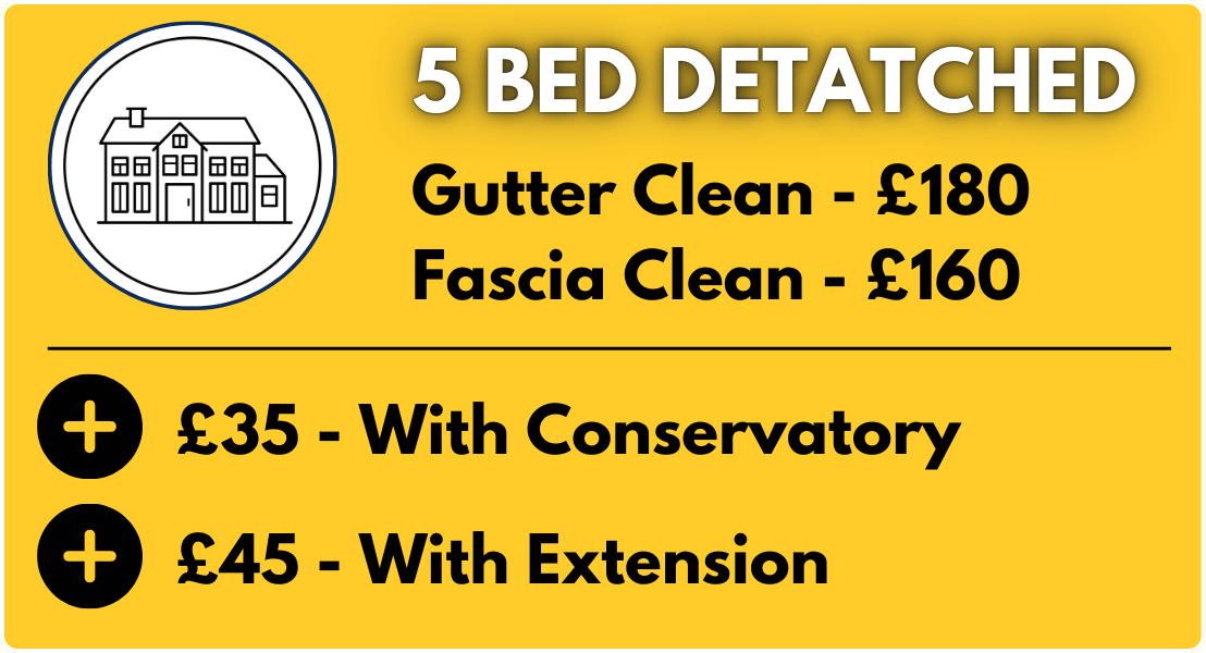 5 bed detached gutter cleaning price