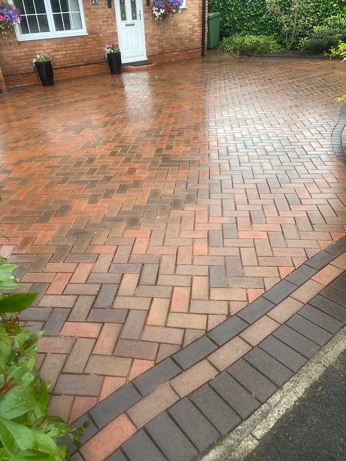 Solihull block pavingafter cleaning free from weeds