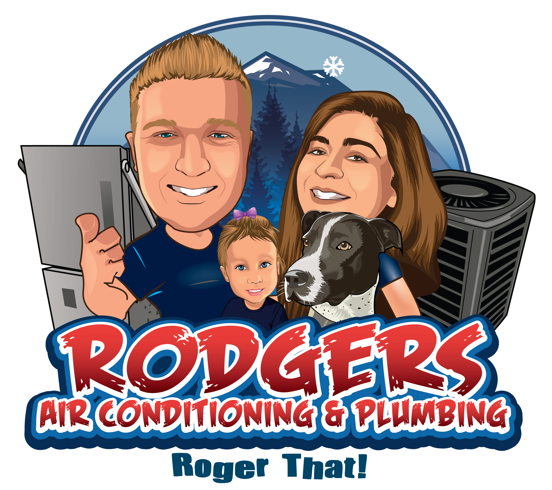 A logo for rodgers air conditioning and plumbing