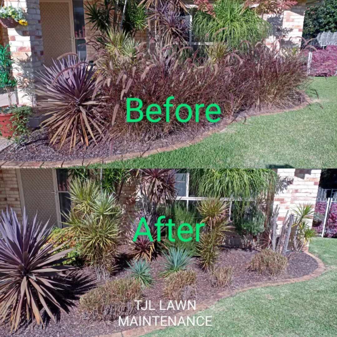 A Before And After Picture Of A Lawn Maintenance Job — TJL Lawn Maintenance in Port Macquarie, NSW