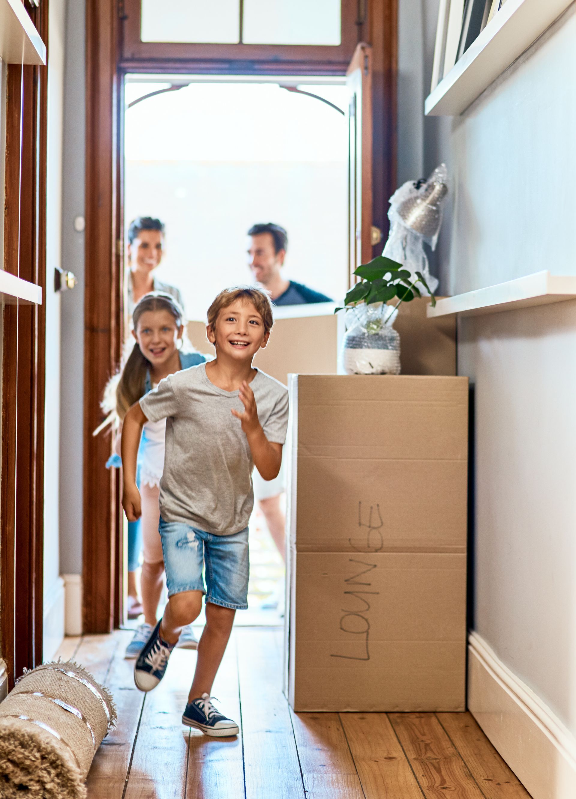 A family is moving into a new home.