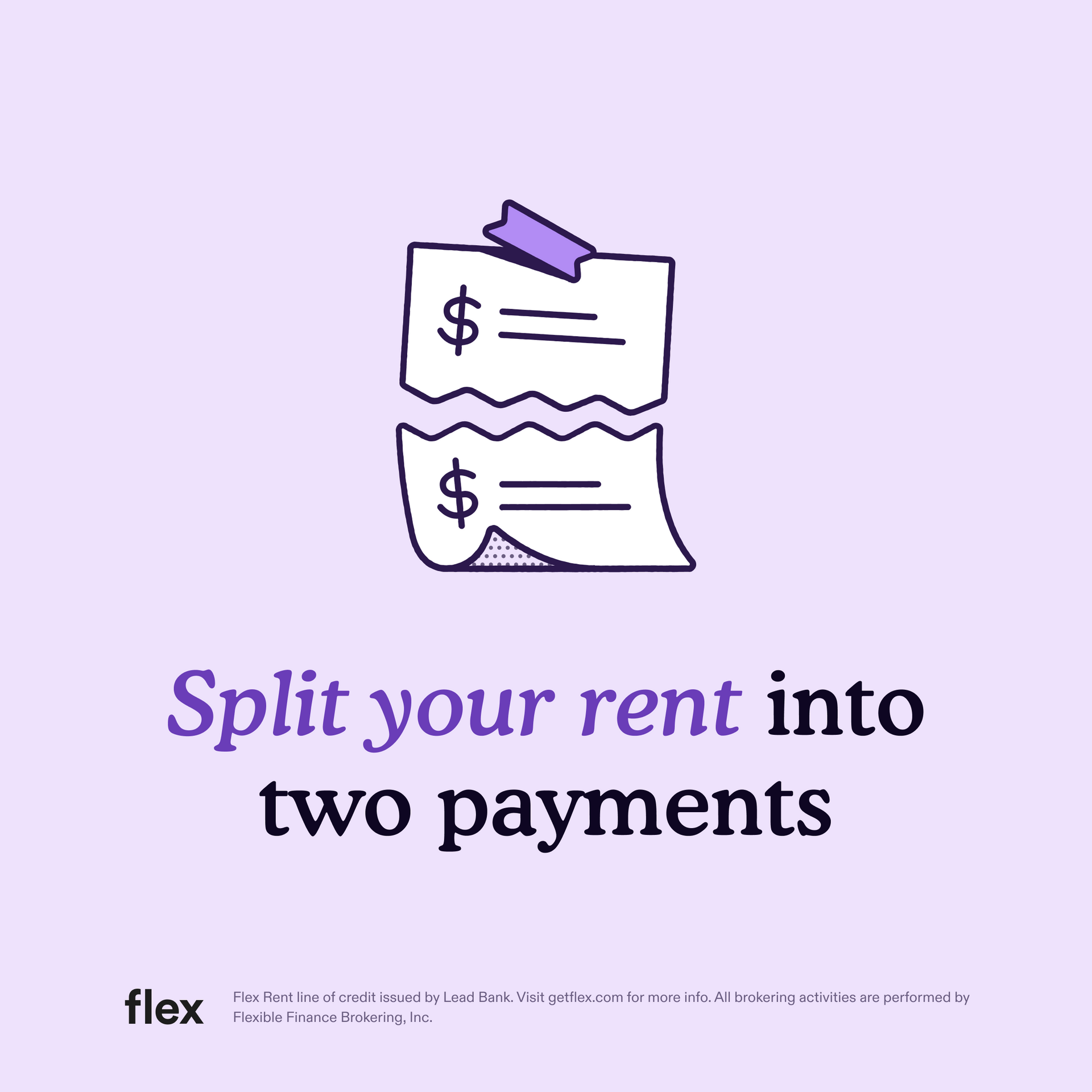 Split your rent into two payments