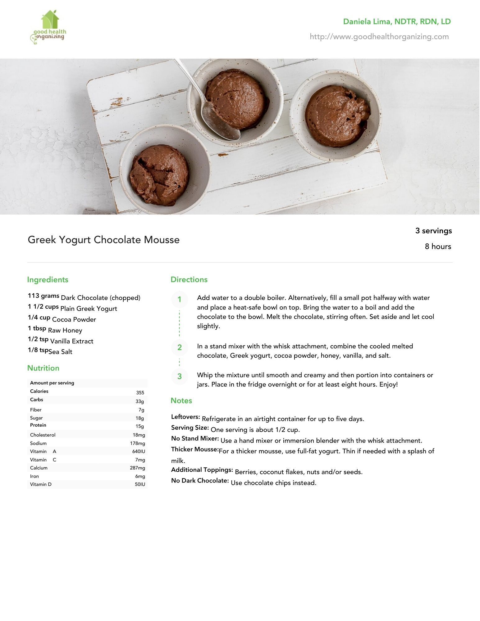 Greek Yogurt Chocolate Mousse