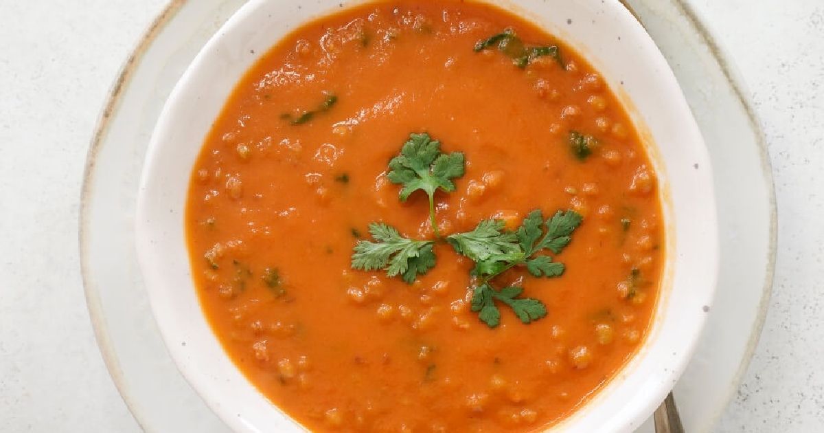 Blended Lentil & Sweet Potato Soup