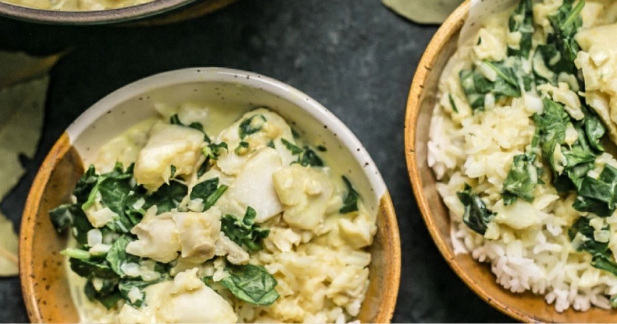 Coconut Cod & Spinach with Rice