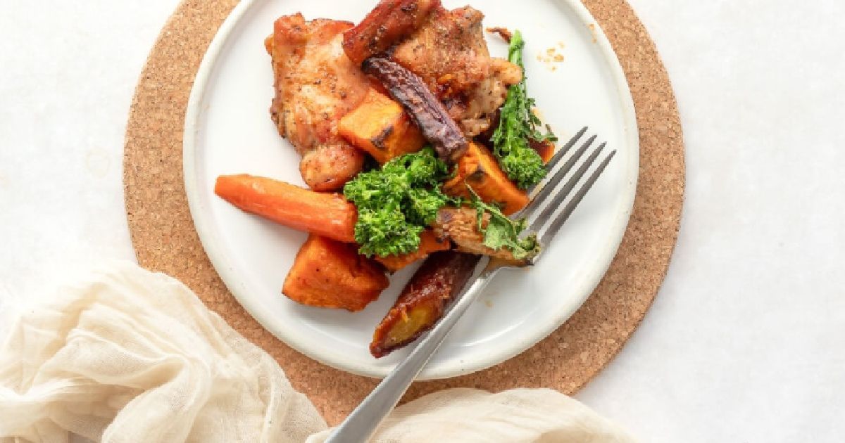 One Pan Chicken, Root Veggies & Rapini