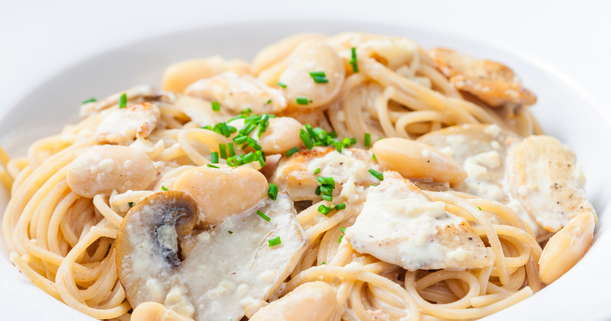 Simple Creamy Chicken Pinto Bean Spaghetti Recipe