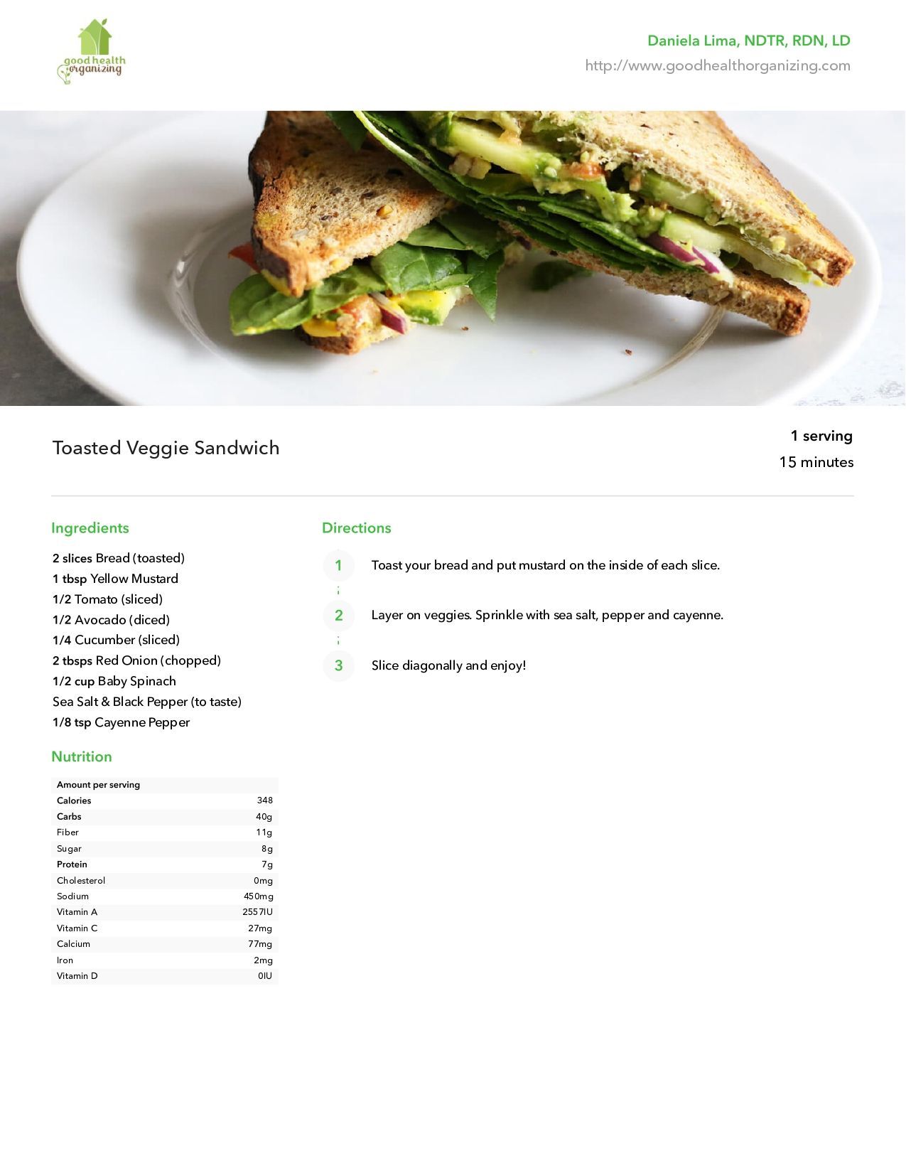 Toasted Veggie Sandwich