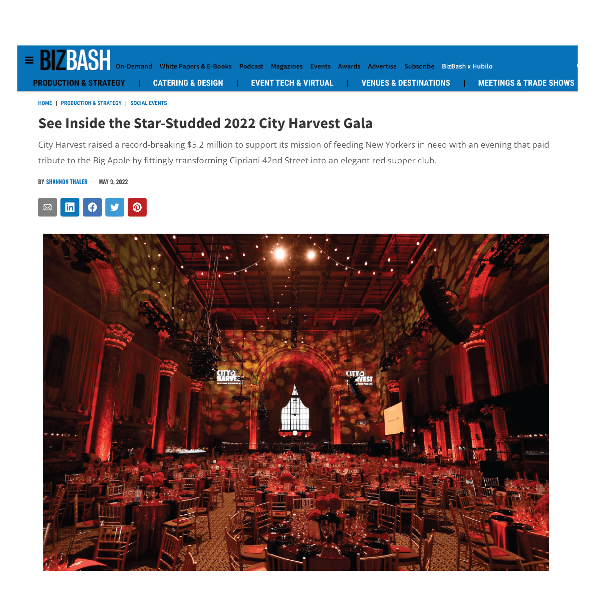 A screenshot of a website titled biz bash