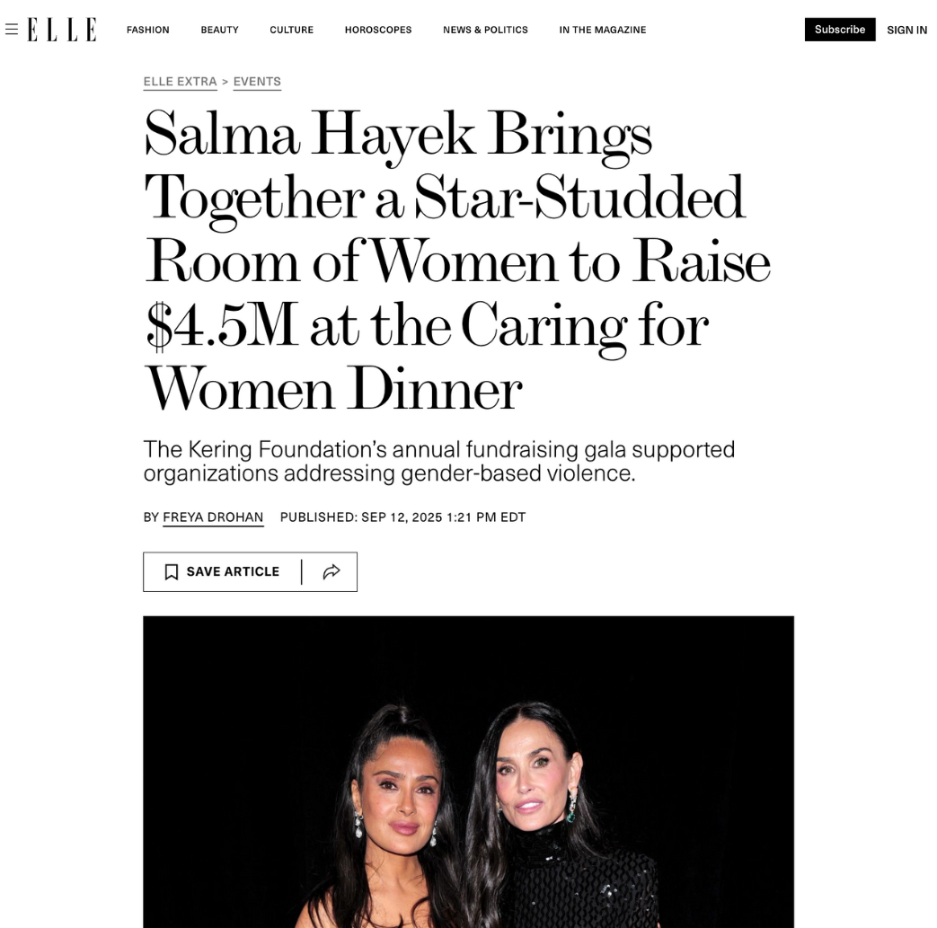 Kering Foundation x JWP in Elle Magazine 2025