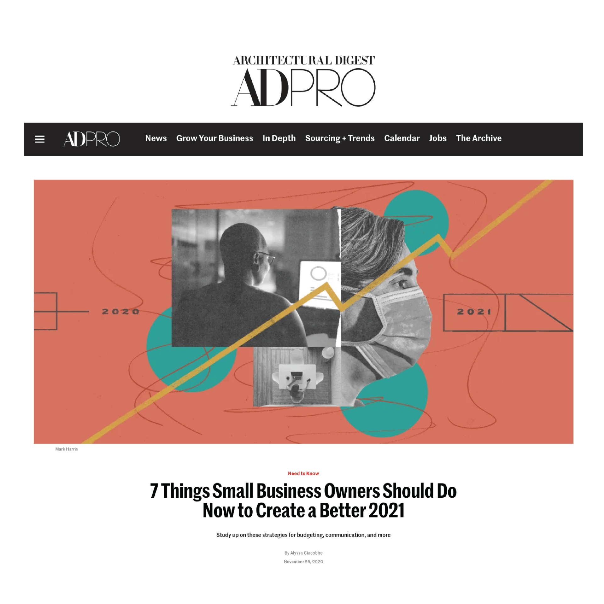 A website with a picture of a man sitting in front of a laptop.