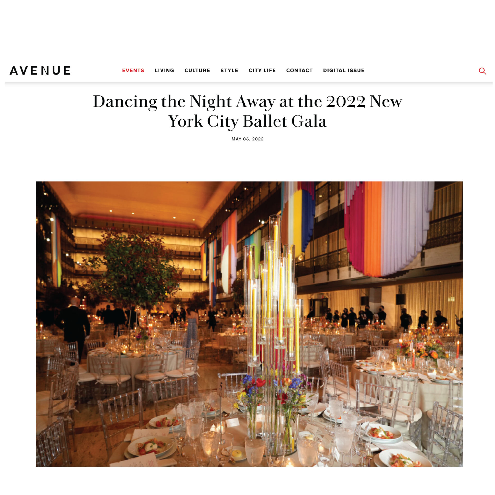 A newspaper article about dancing the night away at the 2022 new york city ballet gala
