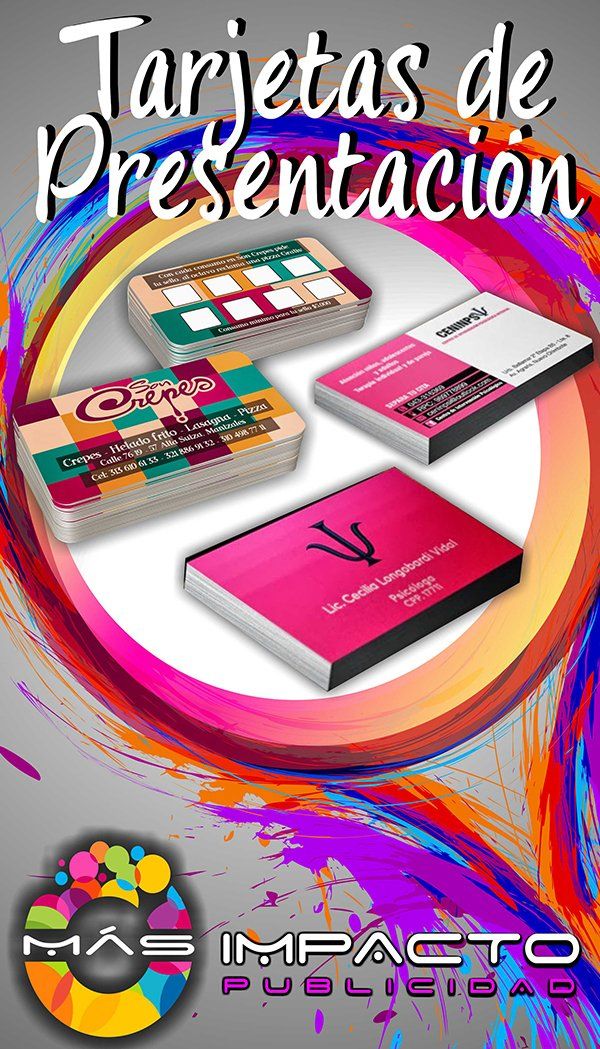 Impacto Publicidad tarjetas de presentación