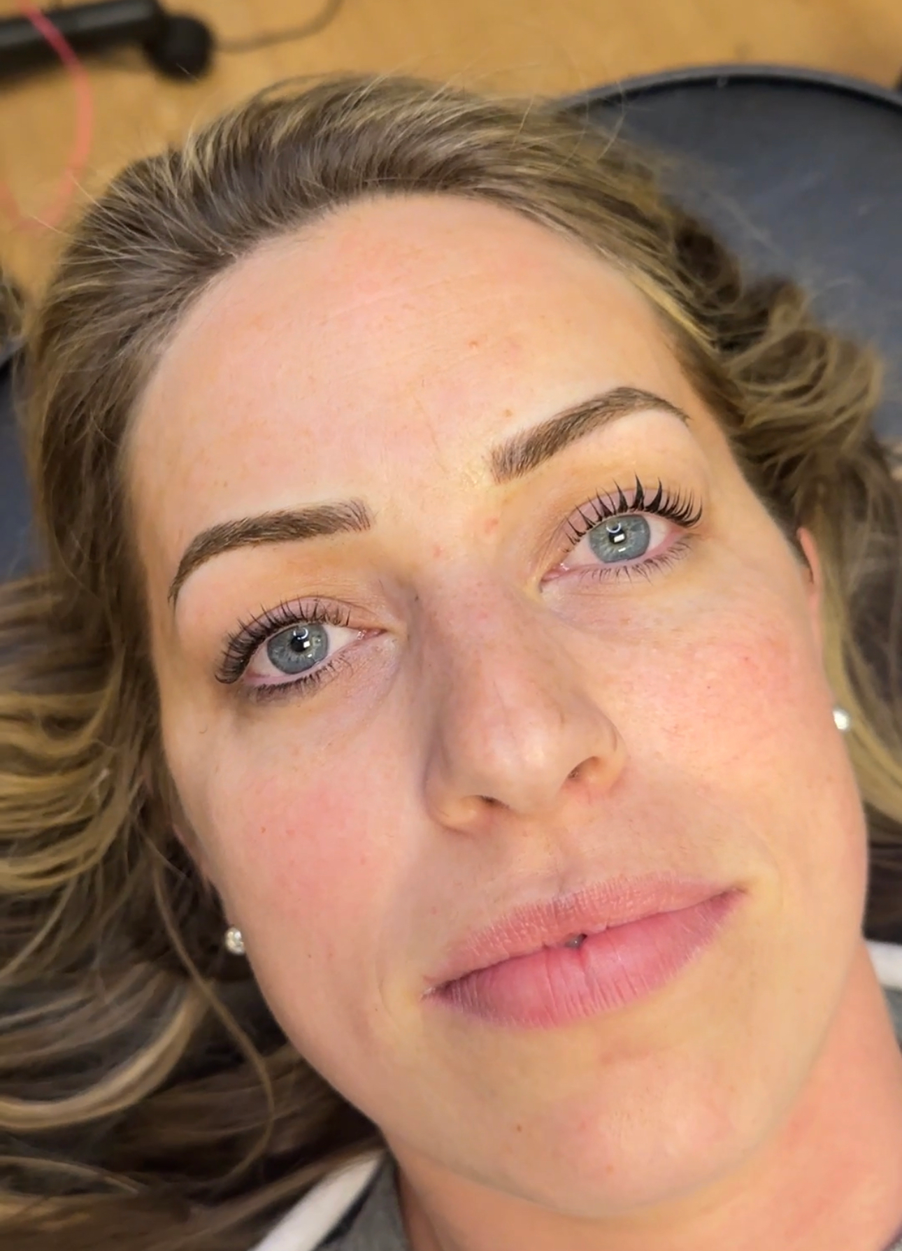 woman with an eyelash procedure