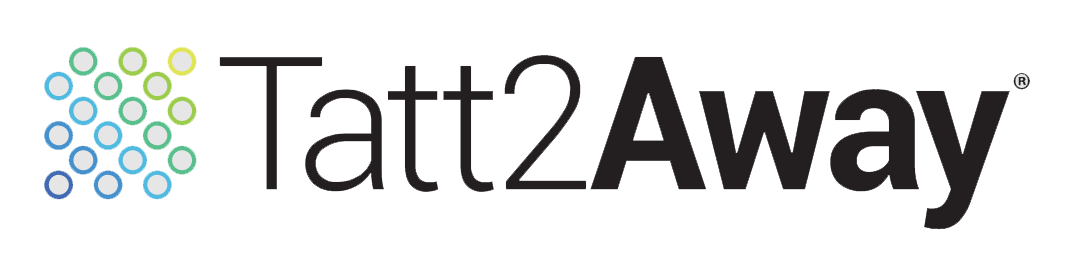 A logo for tatt2away is shown on a white background