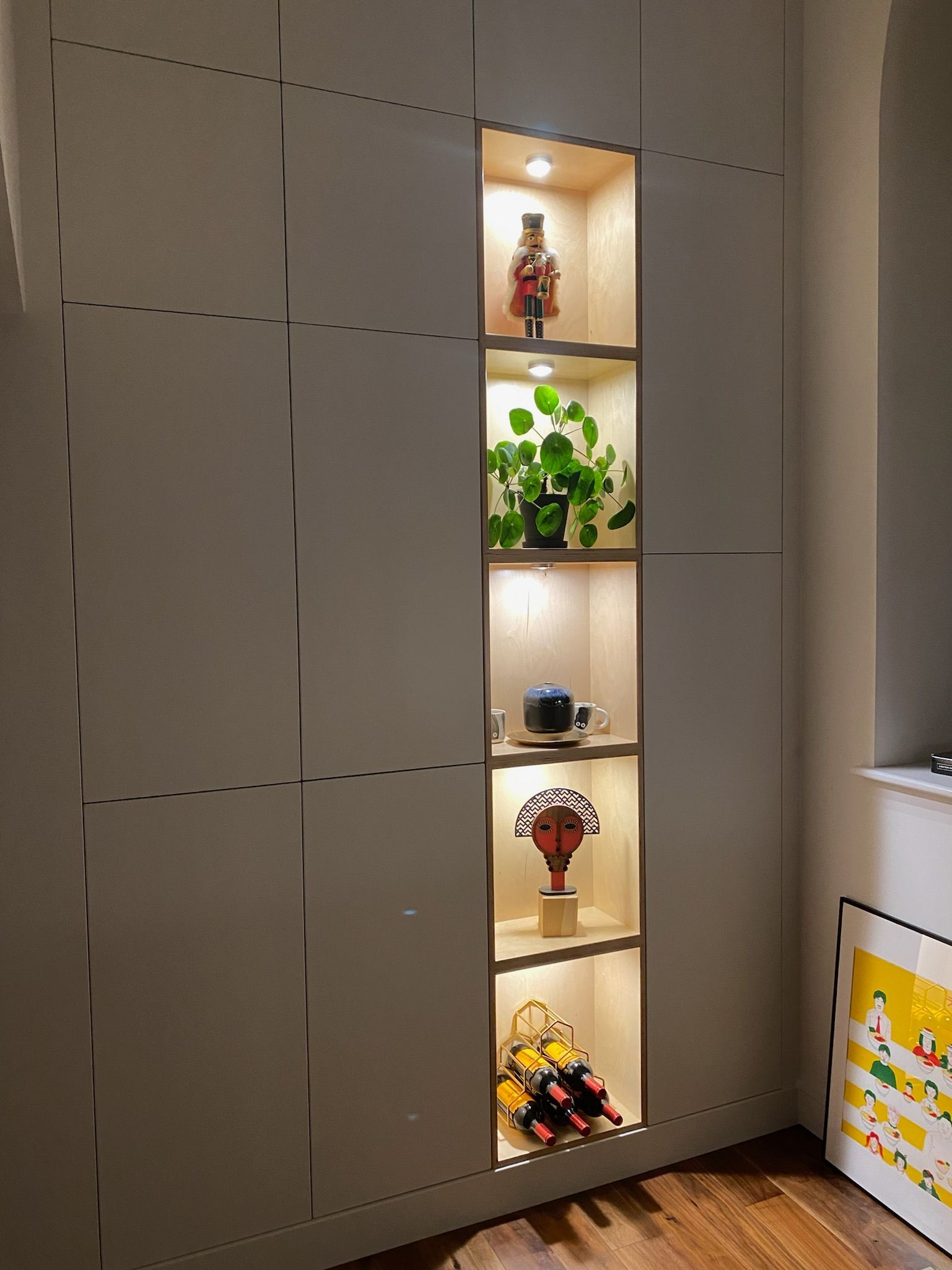 Traditional storage cabinet, painted in F&B Stiffkey Blue Alcove cabinet, traditional cabinet,cabinetry shropshire,cabinetry cheshire,cabinetry manchester,