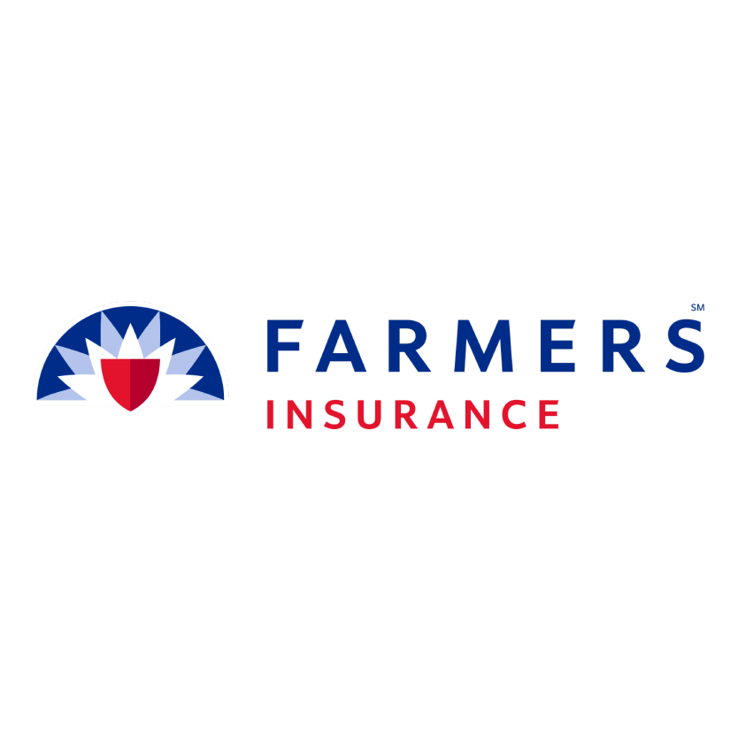 The farmer 's insurance logo is on a white background.