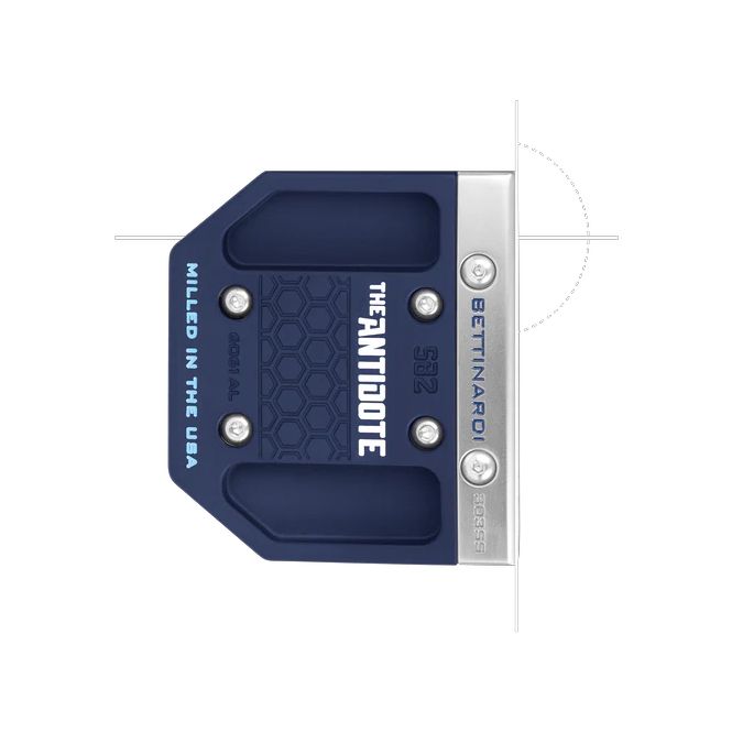A blue antidote putter that is made in the usa