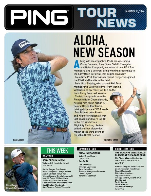 PING Tour News cover featuring golfers. Headline: 