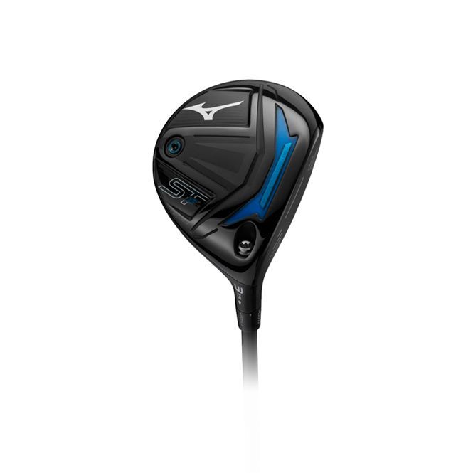 A black and blue golf club on a white background.
