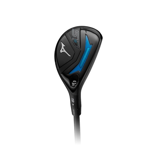 A black and blue golf club on a white background.