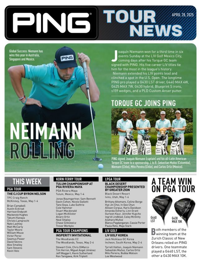 A poster of a man holding a golf club with the name keanu on it