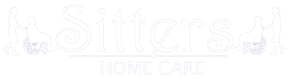 Logo of "Sitters' Home Care" in white script with decorative elements.