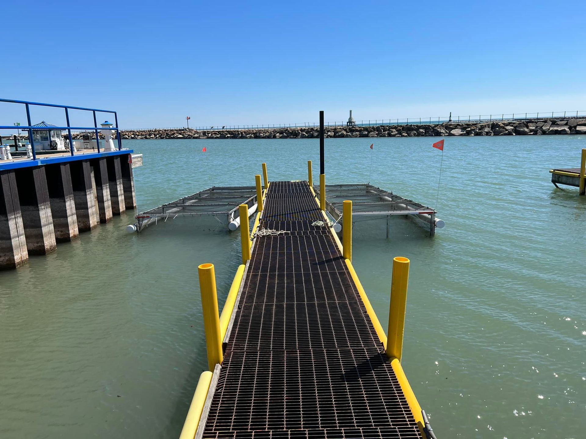 A dock in the middle of a body of water