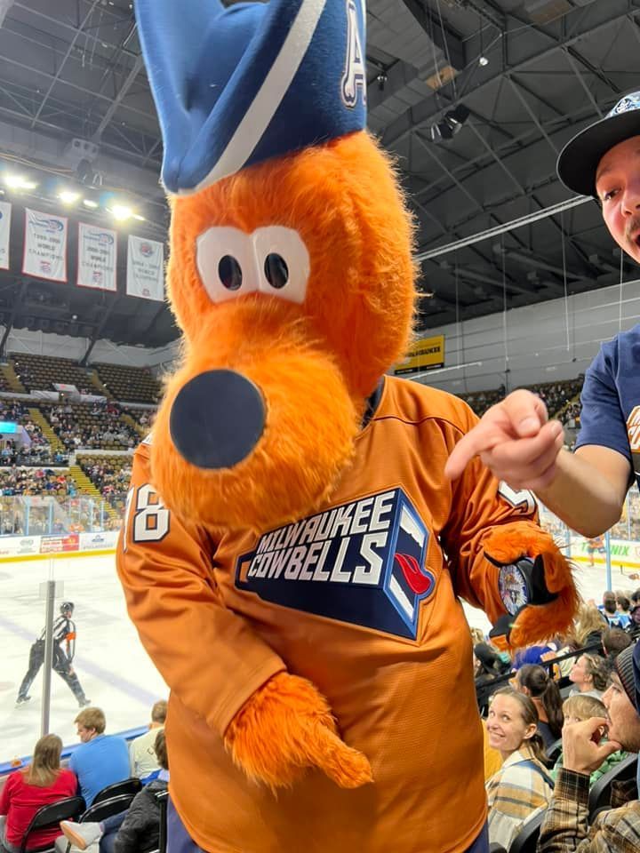 A mascot wearing a jersey with the number 6 on it