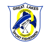 A logo for the great lakes ozaukee sport fishermen