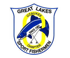 A logo for the great lakes ozaukee sport fishermen