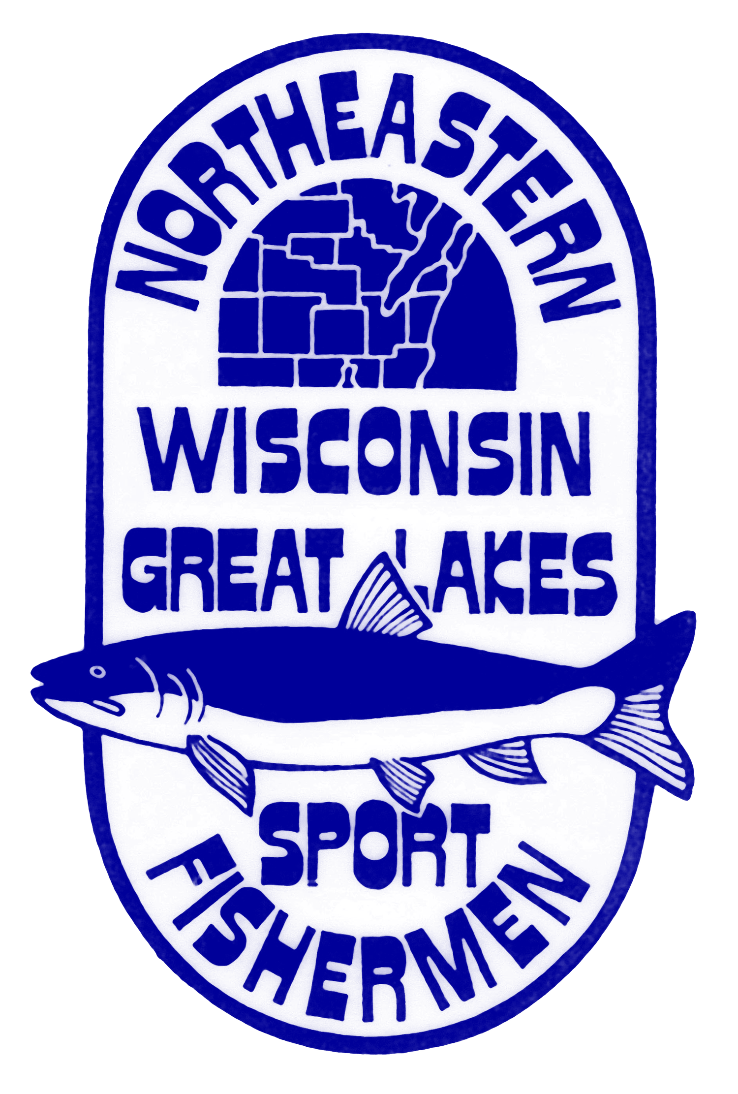 A logo for the northeastern wisconsin great lakes sport fishermen