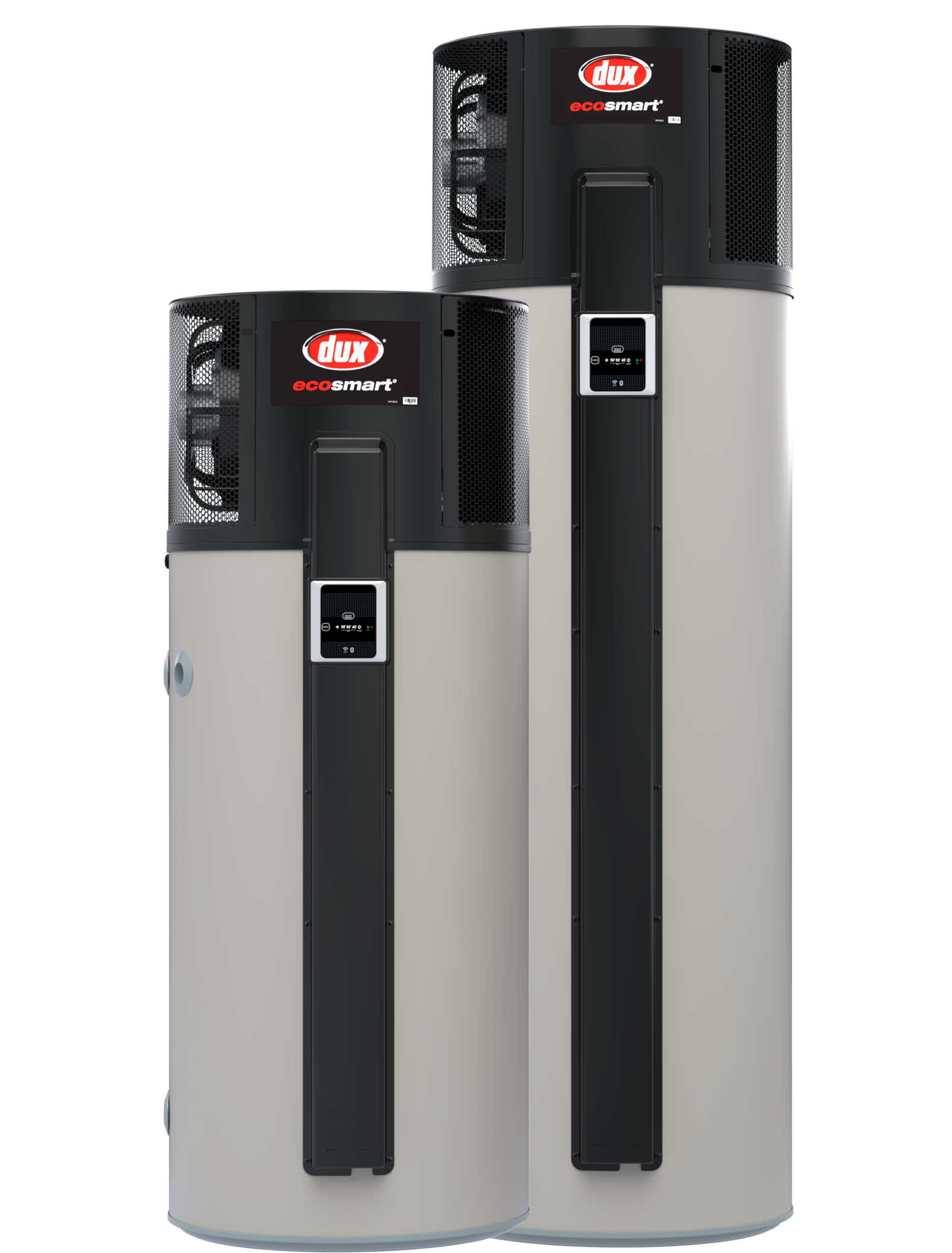 Silver and Black Heat Pump Unit, Against a Brick Wall, With Plumbing Attached — 24/7 Hot Water in Valdora, QLD