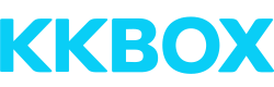 the word kkbox is written in blue letters on a white background .