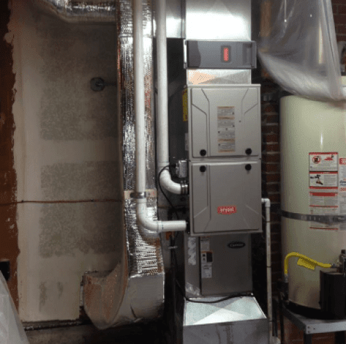 Example of a new gas furnace replacement