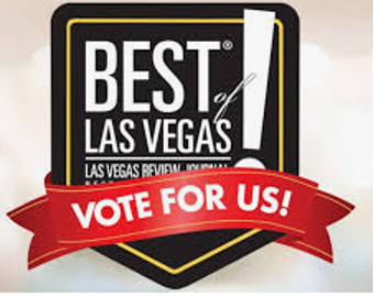 A sign that says best of las vegas vote for us