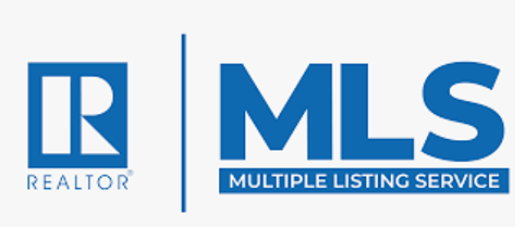 The logo for the realtor multiple listing service is blue and white.