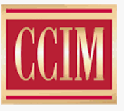 A red and gold logo with the word ccim on it.