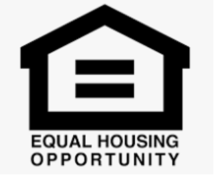 A black and white logo for equal housing opportunity